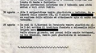 Ingrandimento del fondopagina del bollettino Cumer di agosto della 7a Gap "Gianni" Garibaldi, Bologna. Istituto Parri, BO.